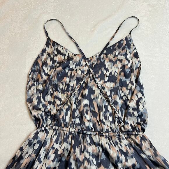 Women's Sleeveless V-Neck Printed Wide Leg Jumpsuit Size XXS Party Feminine - Picture 4 of 4